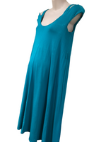 Isabella Oliver Turquoise Cold Shoulder Midi Dress - Size Maternity 1 UK 8