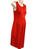 Isabella Oliver Coraline Coral Red Sleeveless Jersey Dress - Size Maternity 1 UK 8