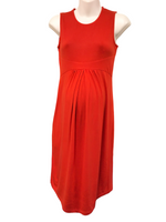 Isabella Oliver Coraline Coral Red Sleeveless Jersey Dress - Size Maternity 1 UK 8