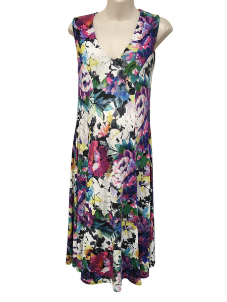 Asos Maternity Multi Floral Sleeveless Stretch Midi Dress - Size Maternity UK 8