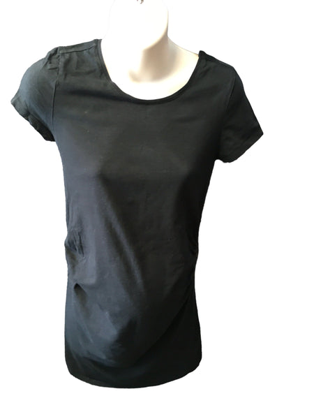 New Look Maternity Plain Black S/S T-Shirt Dress - Size Maternity UK 12