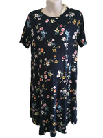 Brand New Asos Maternity Navy Blue Floral T-Shirt Tea Dress - Size Maternity UK 14