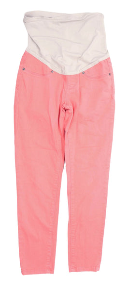 M2B at Mothercare Coral Pink Over Bump Skinny Jeans - Size Maternity UK 10