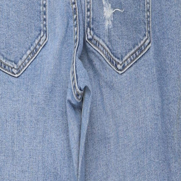 H M Mama Blue Stonewash Slim Boyfriend Distressed High Rib Jeans