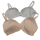 Blooming Marvellous Grey/White & Nude Padded Maternity 2 Bras Bundle - Size UK 36DD
