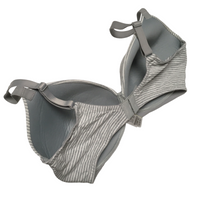 M&S Grey/White Striped Padded Maternity Bra - Size UK 36DD
