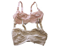 Debenhams 2 x Pink Lace/Nude Nursing Bras Bundle - Size Maternity