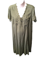 New Look Maternity Khaki Green Tie Sleeve Viscose Dress - Size Maternity UK 14