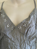 Blooming Marvellous Grey/Silver Sparkly Jewel Embellished Strappy Top - Size Maternity UK 8