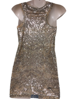 Motherhood Maternity Gold Sequin Sleeveless Party Occasion Top - Maternity Small