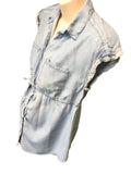 H&M Mama Blue Denim Sleeveless Tunic Blouse Top - Size Maternity S UK 8-10