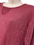 Raspberry L/S Sheer Knitted Top - Size Maternity M UK 12-14
