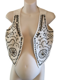 Brand New M2b at Mothercare Cream Linen Embellished Waistcoat - Size Maternity S UK 8-10