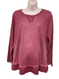 Raspberry L/S Sheer Knitted Top - Size Maternity M UK 12-14