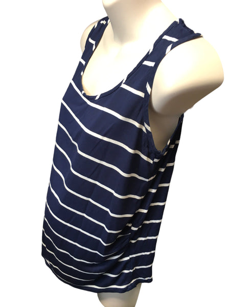 Asos Maternity Navy & White Stripe Stretch Vest Top - Size Maternity UK 10