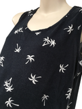 DP Maternity Navy/White Palm Tree Print Sleeveless Top - Size Maternity UK 14