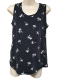 DP Maternity Navy/White Palm Tree Print Sleeveless Top - Size Maternity UK 14