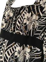 Nicole Black/Brown Sparkly Floral Stretch L/S Top - Size Maternity L UK 16-18