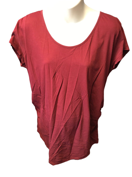 New Look Maternity Red Scoop Neck Stretch S/S Top - Size Maternity XL UK 20