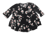 New Look Maternity Black & White Floral Print Blouse Top - Size Maternity UK 16