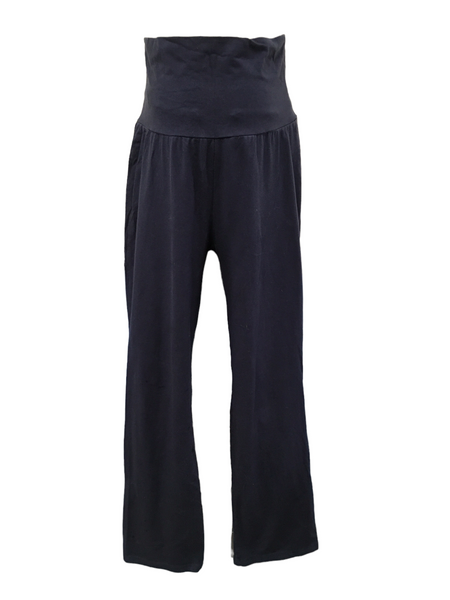 Navy Blue Soft Casual Over Bump Lounge Trousers - Size Maternity UK 12-14
