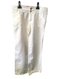 New Look Maternity White Linen Mix Under Bump Summer Trousers - Size Maternity UK 10