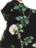 H&M Mama Black & White Rose Print S/S Blouse Top - Size Maternity S UK 8-10