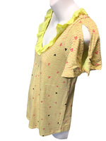 Next Maternity Yellow/Red Stripes & Hearts S/S Stretch Top - Size Maternity UK 8