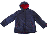 Mini Boden Boys Navy Blue Coat With Hood - Boys 7-8yrs