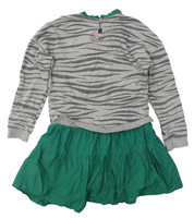 Mini Boden Grey/Green Animal Print Sweatshirt Jumper Dress - Girls 9-10yrs