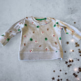 Mothercare Grey Ditzy Festive Print Baby Christmas Jumper - Unisex 6-9m