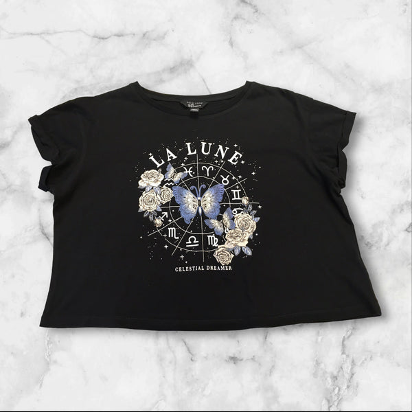 New Look 915 Generation La Lune Black Cropped Top - Girls 14-15yrs