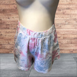 New Look Maternity White Pastel Blue & Pink Jersey Shorts - Size Maternity M UK 12-14