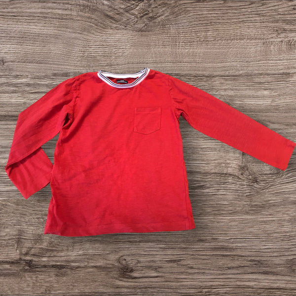 Next Boys Red L/S Jersey Top with Chest Pocket - Boys 5-6yrs