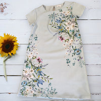 Next Light Blue Pretty Floral Textured T-Shirt Dress - Girls 12yrs