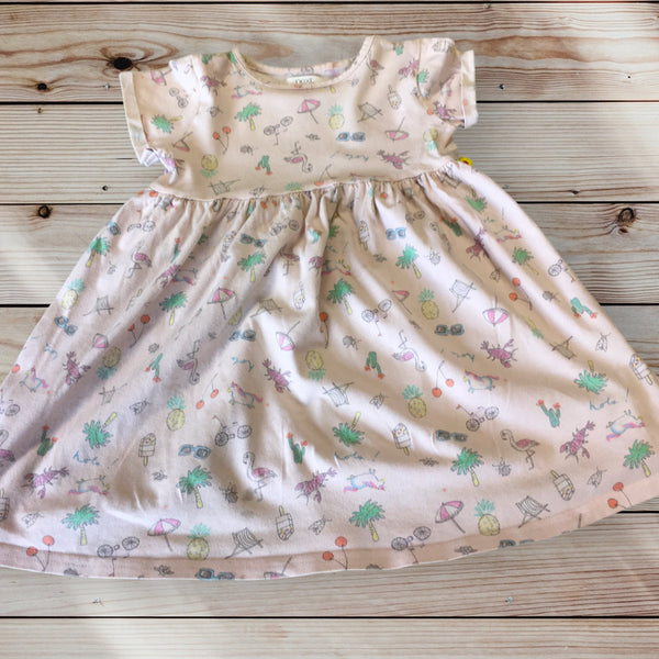Next Pink Seaside Print Soft T-Shirt Dress - Girls 3-4yrs