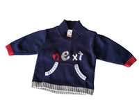 Next Navy Knitted Grandad Cardigan With Rear Star - Boys 0-3m