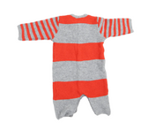 Next Baby Grey & Orange Stripe Wool Mix Knitted Romper - Unisex 0-3m