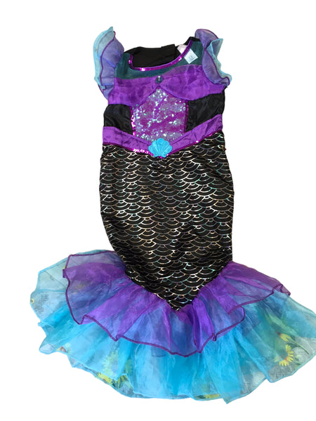 Nutmeg Black/Purple Sequin Mermaid Girls Fancy Dress Costume - Girls 5-6yrs