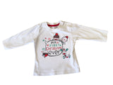 Nutmeg My First Christmas Ever White L/S Baby Top - Unisex 6-9m