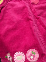 OshKosh Pink Brushed Cotton Hearts & Flowers Applique Dress - Girls 18m