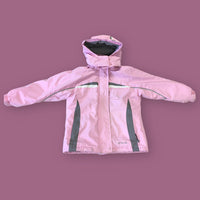 Parallel Girls Pink/Grey Padded Ski Jacket Coat with Hood - Girls 5-6yrs