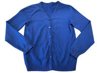 Plain Royal Blue Knitted School Cardigan - Preloved 