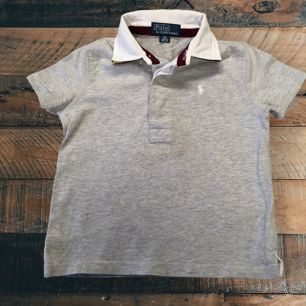 Polo by Ralph Lauren Boys Grey S/S Logo Polo Shirt - Boys 18m