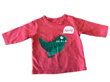 M&S Red Howdy Dinosaur Print L/S Top - Unisex 0-3m