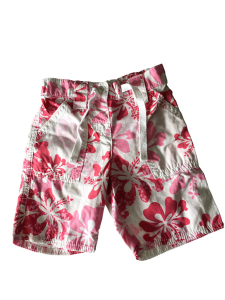 Next 100% Cotton Pink/White Floral Summer Shorts - Girls 3-6m
