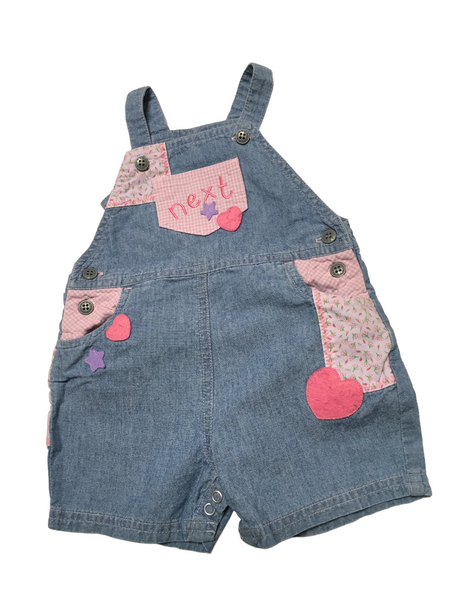 Baby girl online denim short dungarees