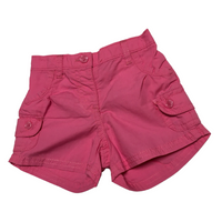 Next 100% Cotton Pink Cargo Shorts Elasticated Waist - Girls 3-6m