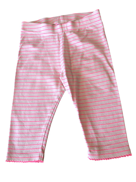 Next Pink Striped Cropped Leggings Shorts - Girls 3-4yrs