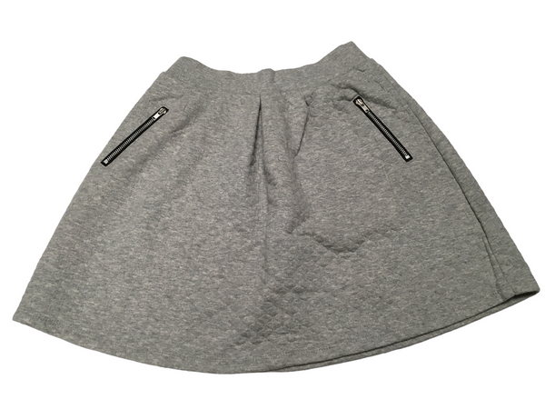 Tu Grey Thick Jersey Zip A Line Skirt - Girls 11yrs